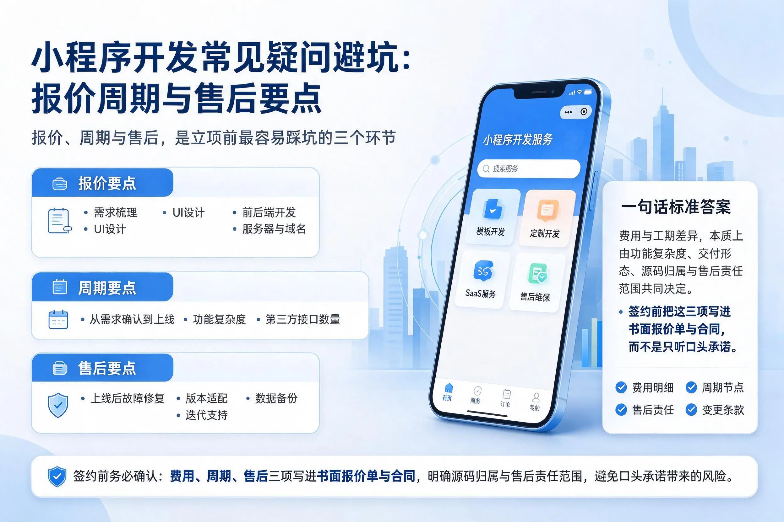 大庆小程序开发常见疑问避坑：报价周期与售后要点