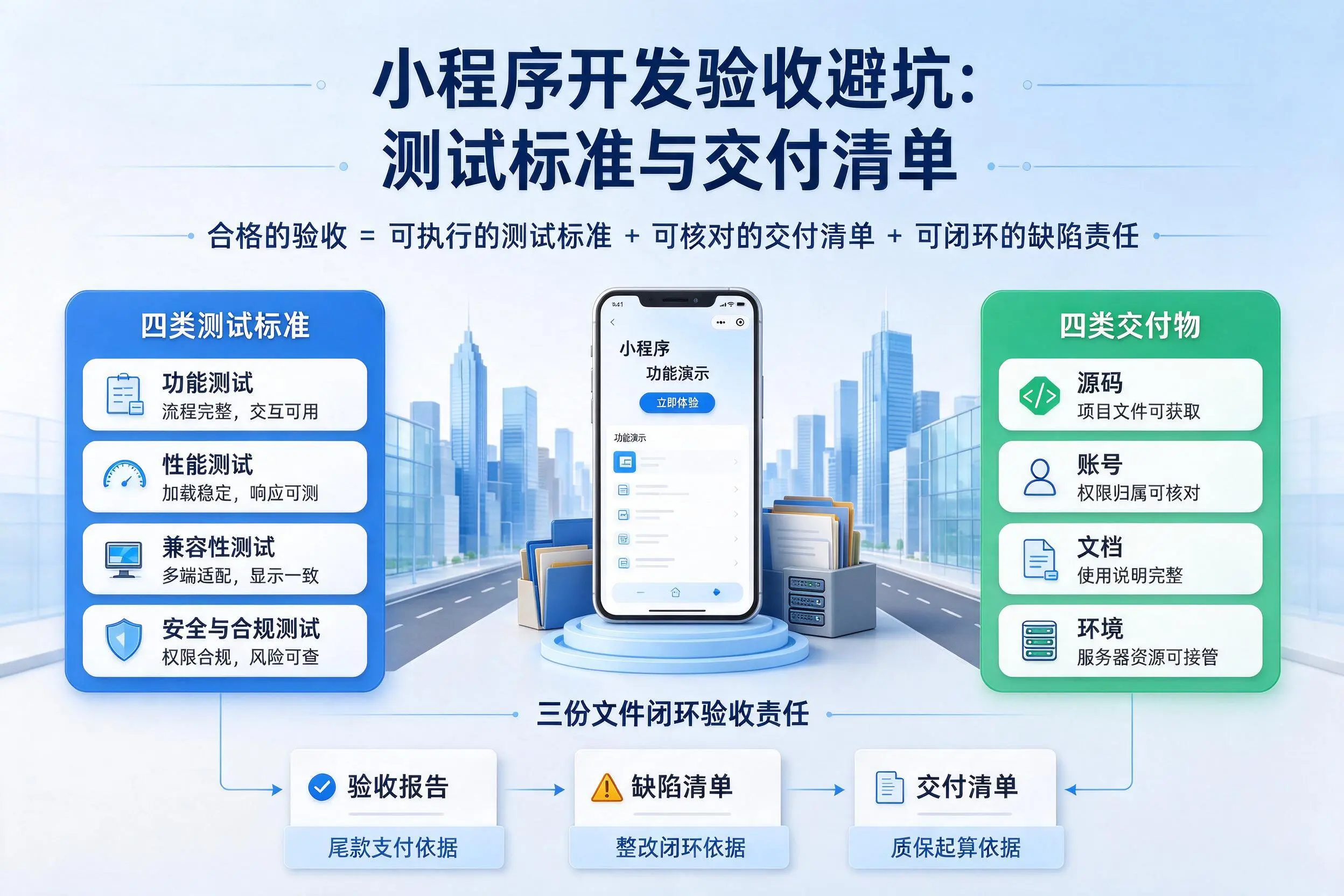 大庆小程序开发验收避坑：测试标准与交付清单