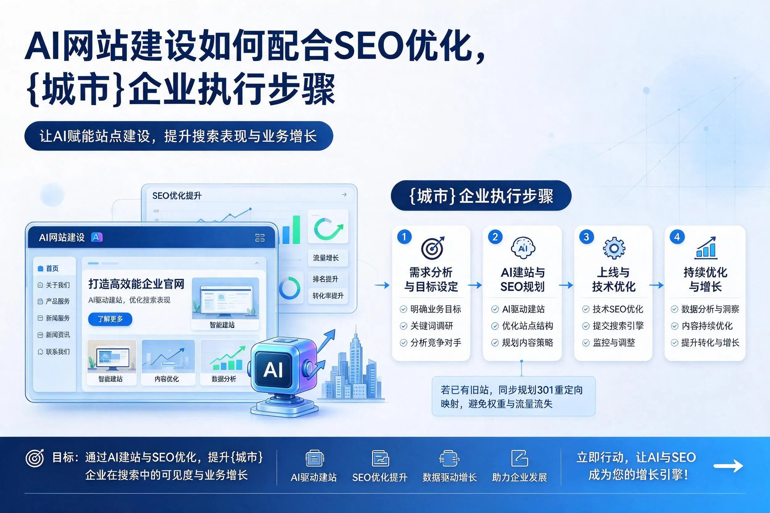 AI网站建设如何配合SEO优化,大庆企业执行步骤