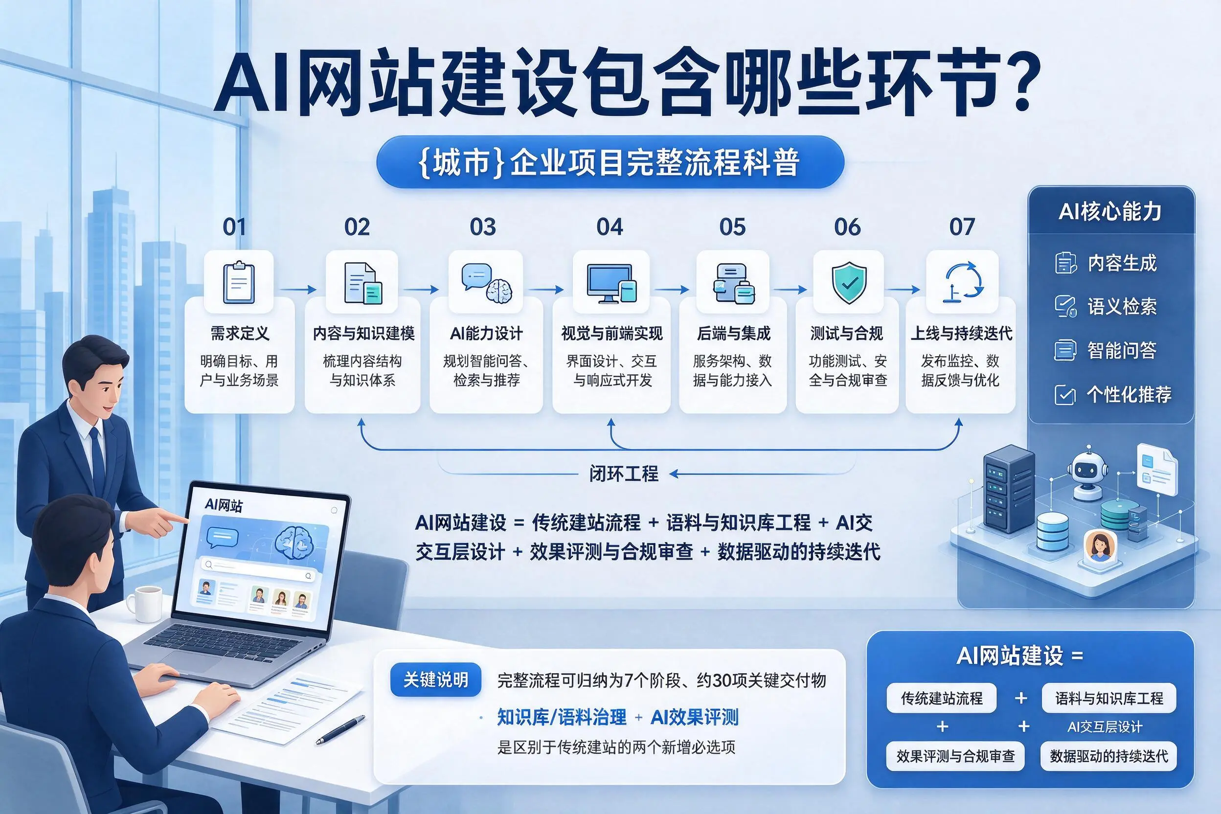 AI网站建设包含哪些环节？大庆企业项目完整流程科普