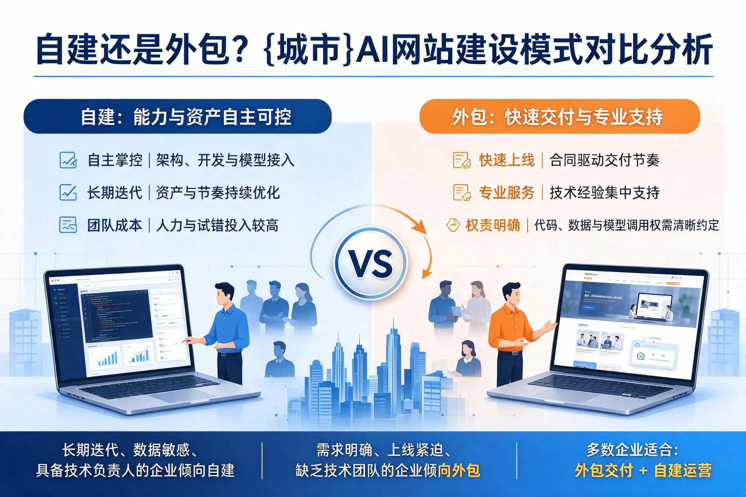 自建还是外包？大庆AI网站建设模式对比分析