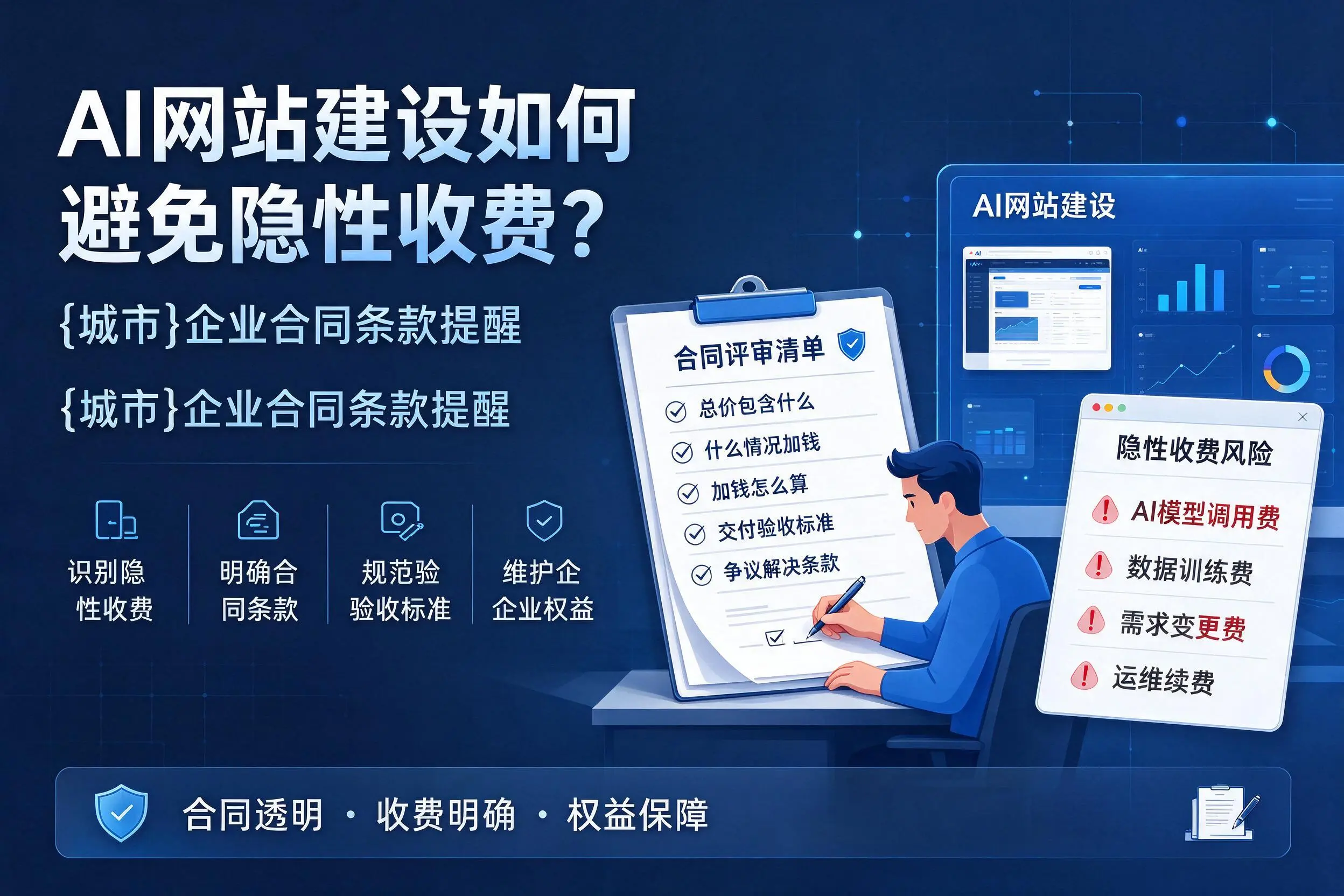 AI网站建设如何避免隐性收费?大庆企业合同条款提醒