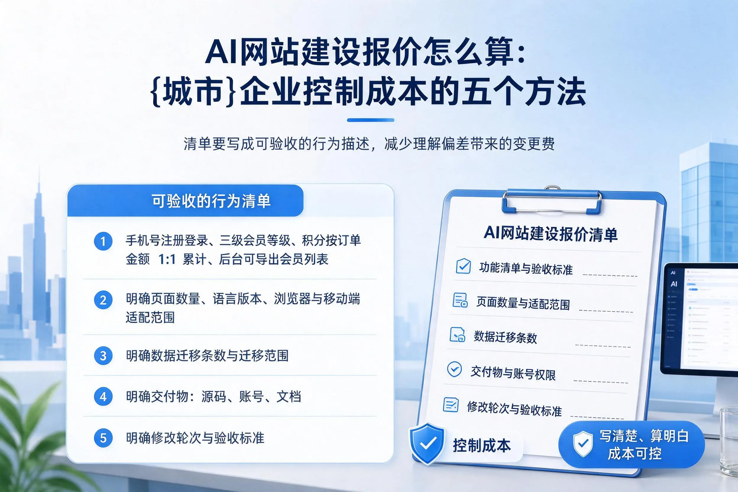 AI网站建设报价怎么算：大庆企业控制成本的五个方法